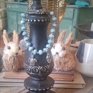 Charming Blue Beaded Bracelet with Silver Accents